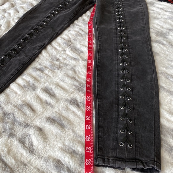 Guess Sexy Black Jeans with lacing down front of legs and seam down back! - Picture 13 of 14